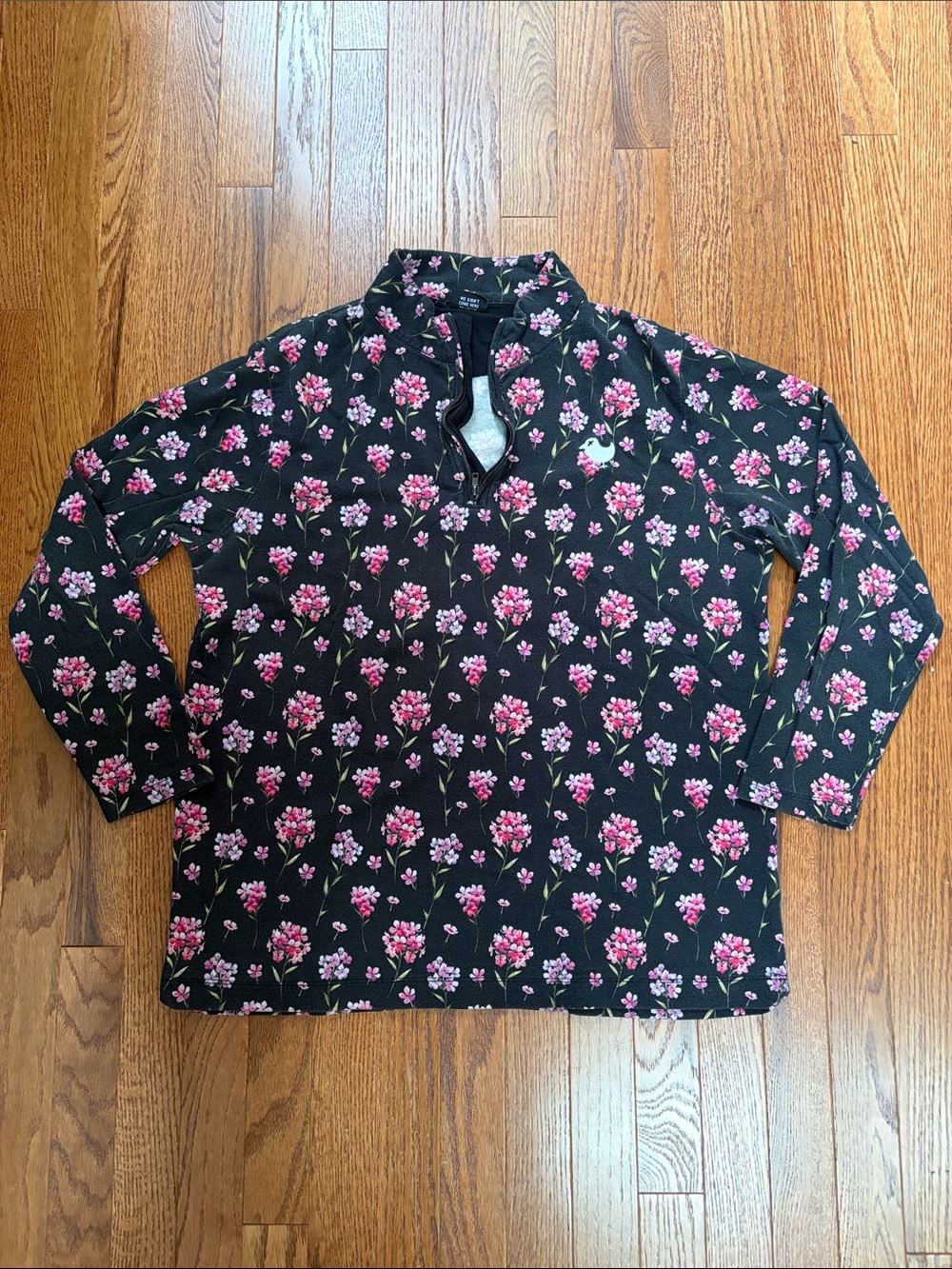 Bad Birdie Black Pullover with Pink Floral Print